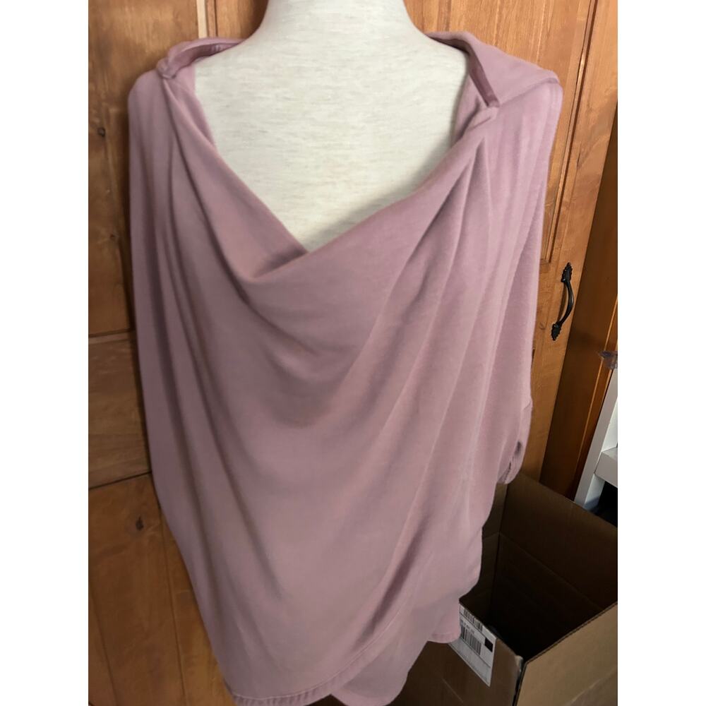 Athleta Dusky Pink Mauve Draped Cowlneck Size L Sweatshirt